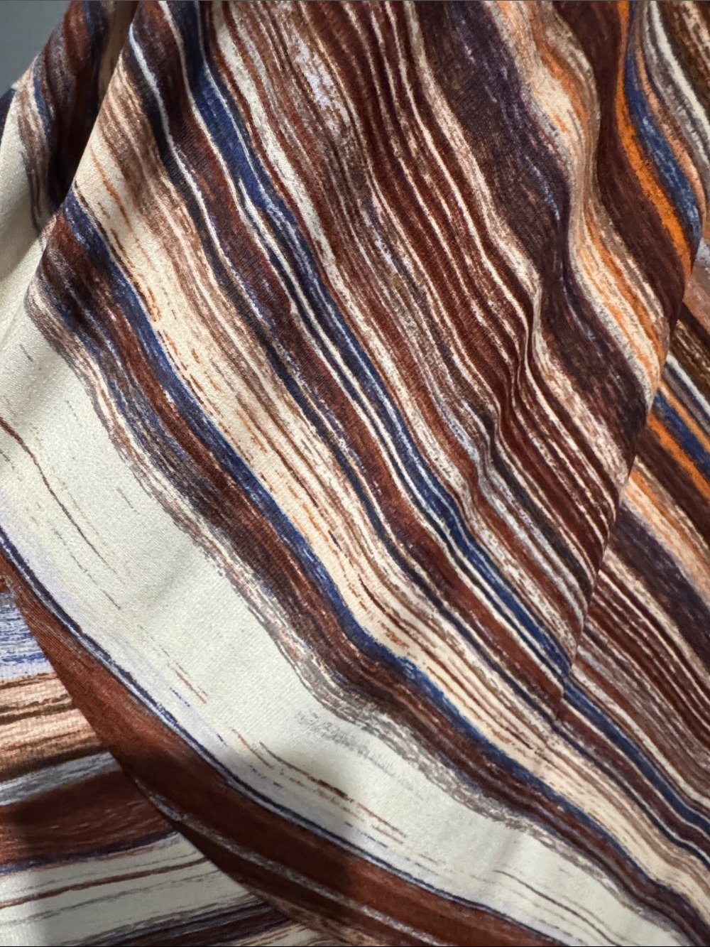 NWT Veronica M Brown & Cream Striped Asymmetrical Wrap Dress Size Medium - Picture 6 of 7